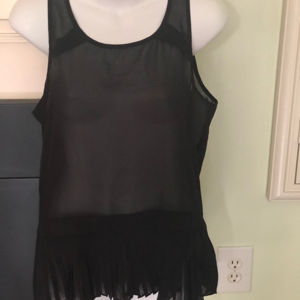 AEO sheer fringe tank top